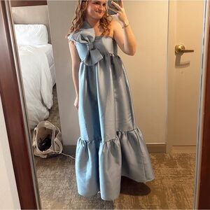 Petal and pup blue one shoulder blue formal dress